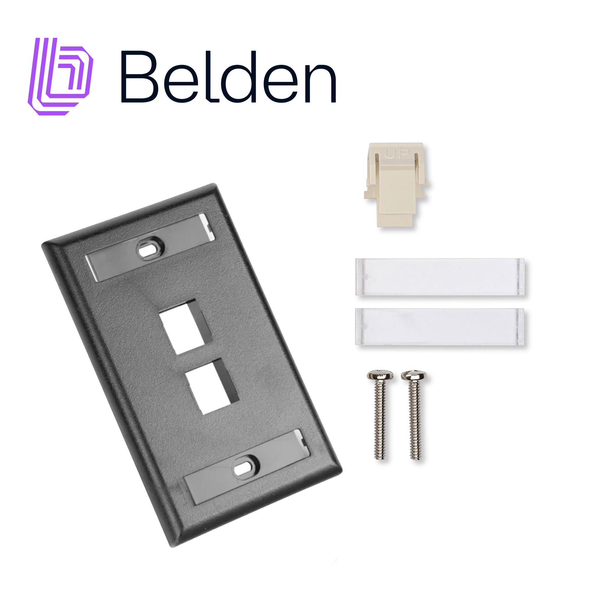 Imagen de PLACA DE PARED (FACEPLATE) BELDEN AX104160 / INTERIOR / NEGRO /1 PUERTO / PIEZA