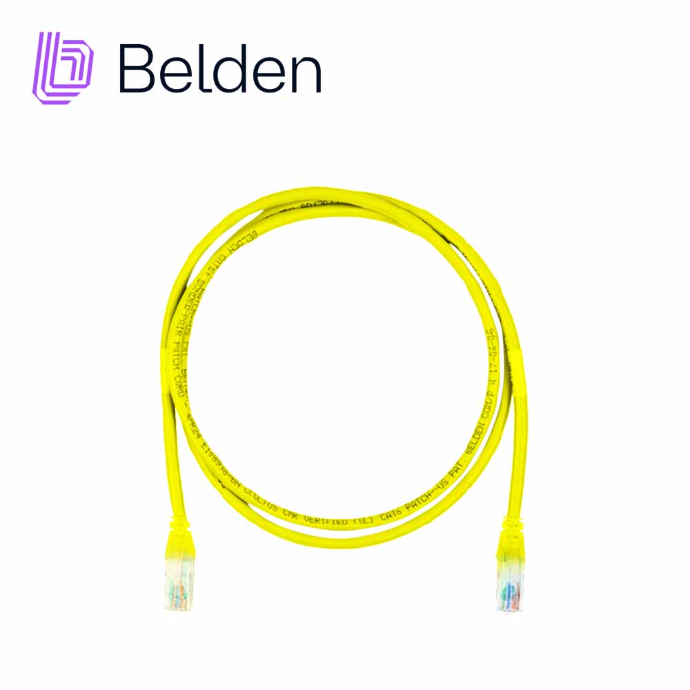 Imagen de PATCHCORD UTP CAT6 BELDEN C6D1104001 FORRO PVC AMARILLO CMR-RISER 4 PARES CALIBRE CONDUCTOR 28 AWG DIÁMETRO REDUCIDO COBRE ESTAÑADO MULTIFILAR USO INTERIOR PARTES RELACIONADAS:CONECTORES MODULARES CAT6 PATCH PANEL CAT6 LONGITUD 1 PIE 0.30 METROS