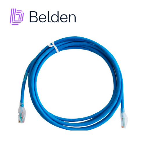 Imagen de PATCH CORD UTP CAT6A BELDEN CA21106004 / INTERIOR / AZUL / 4 PARES / 24 AWG / FORRO PVC / CMR / 4 PIES 1.2 METROS