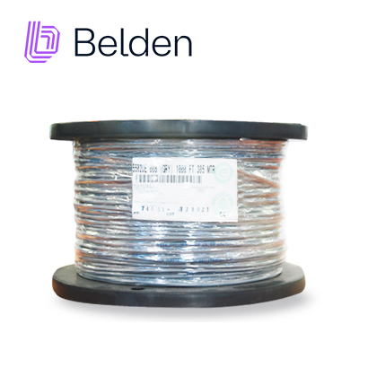 Imagen de CABLE PARA SEGURIDAD Y SONIDO BELDEN 5502UE 0081000 FORRO PVC GRIS CMR RISER 4C / 22AWG 4 CONDUCTORES CALIBRE 22 AWG MULTIFILAR 100% COBRE USO INTERIOR ESPECIAL PARA APLICACIONES SISTEMAS DE SEGURIDAD, INTERCOMUNICADOR / PA, AUDIO