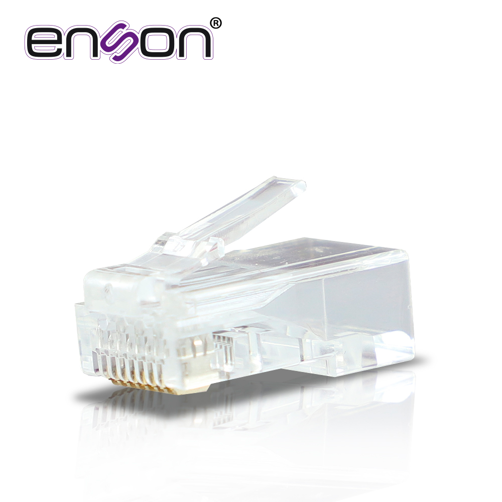 Imagen de CONECTOR RJ45 PARA CABLE UTP CAT6A ENSON RJ45-CAT6A / 8 PINES / BARRA DE CARGA / VELOCIDAD HASTA 10GBPS
