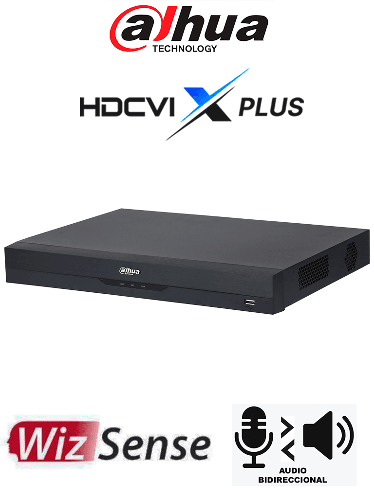 DAHUA DH-XVR4232AN-I-T - DVR de 32 Canales de 1080P Lite WizSense/ HDCVI X PLUS/ Audio Bidireccional/ H.265+/ Codificación IA/ 2 Bahías de DD/ 16 Ch con SMD Plus/ Búsqueda Inteligente/ Compatible con Dolink Care