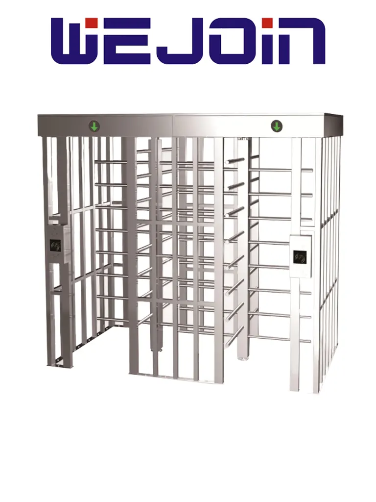 WEJOIN WJFTH613B - Torniquete de Cuerpo Completo Full Height Doble Carril para Control de Acceso | Uso Exterior | Compatible con RFID, Huella y QR | Seguridad Industrial | 5 Millones de Ciclos
