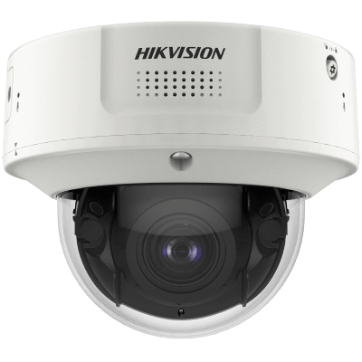 Domo IP 8 Megapixel / Lente Mot. 2.8 a 12 mm /  DARKFIGHTER / WDR 120 dB / IK10 / 30 mts IR / Conteo Facial / Detección Facial / Interior / PoE / Búsqueda por Atributos / Micrófono Integrado / Micro SD