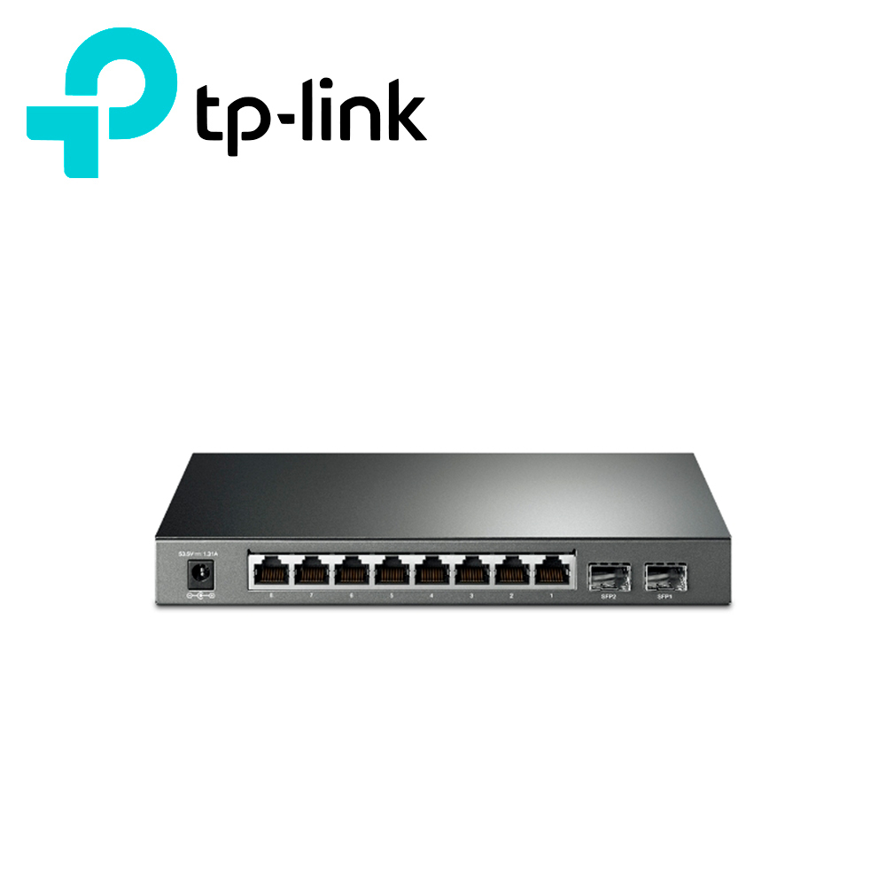 Imagen de SWITCH ADMINISTRABLE TP-LINK TL-SG2210P/ 8 PUERTOS RJ45 POE AF 10/100/1000 MBPS 2 PUERTOS FIBRA OPTICA SFP (VACÍO) GIGABIT/ POTENCIA POE TOTAL 53 W/ GESTIÓN CLI WEB TECNOLOGÍA DE EFICIENCIA ENERGÉTICA/ CARCASA METÁLICA IDEAL PARA ESCRITORIO