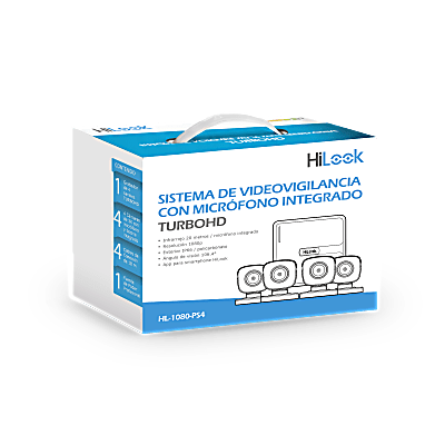 (MICRÓFONO Integrado) Kit TurboHD 1080p Lite / DVR 4 canales / Audio por Coaxitron / 4 Cámaras Bala de Policarbonato con Micrófono Integrado