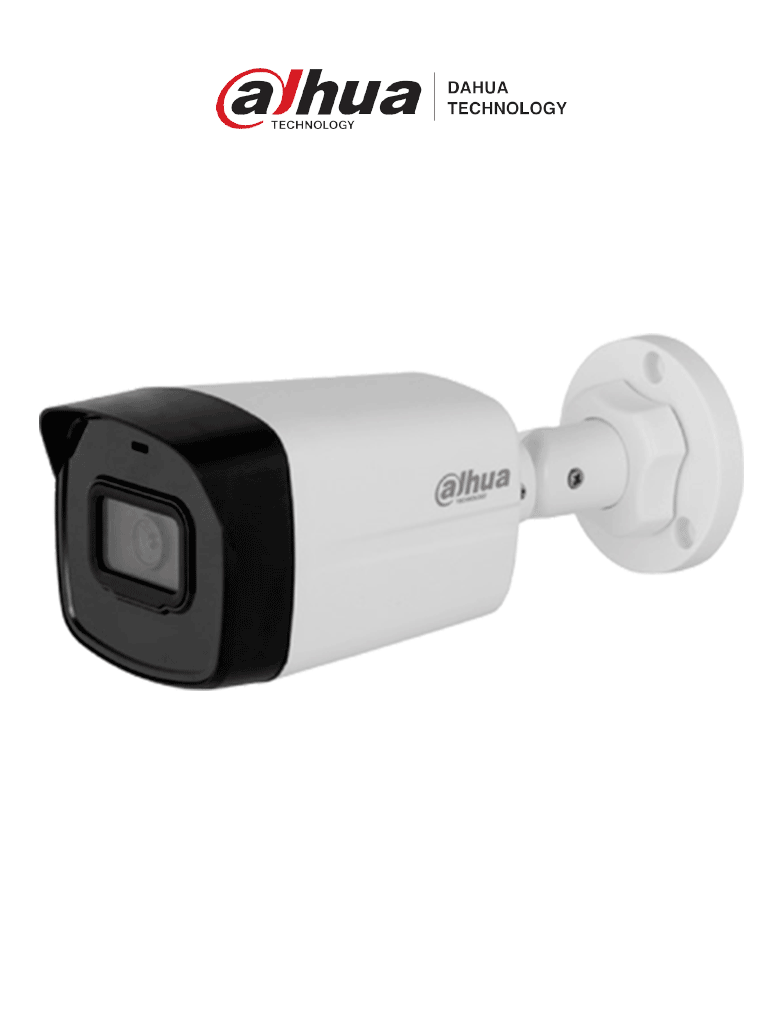 DAHUA IPC-B1E20 - Camara IP Bullet de 2 MP, lente 2.8 mm, 99° de visión, IR 30 m, IP67 y PoE. Incluye DWDR, 3D NR, HLC, BLC y compresión H.265+ para videovigilancia eficiente