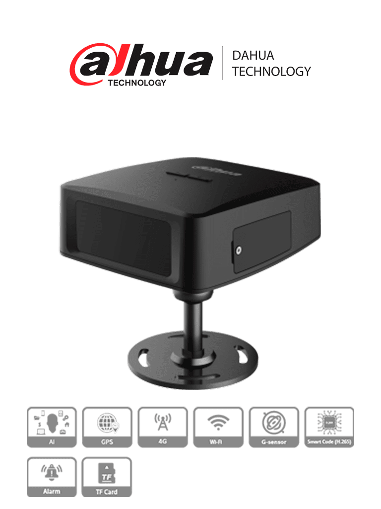 DAHUA DAE-CDMS8113-GFW -Camara para Tablero Vehicular de 1.3 Mp / DSM 720p/ Campo de Vision 55°/ Micrófono y Altavoz Integrado/ 4G/ GPS/ WiFi/ Admite Camaras Moviles HDCVI Externas/Compatible con Mobile Center