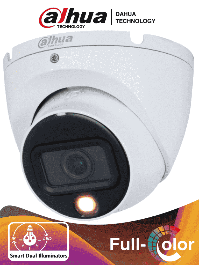 DAHUA DH-HAC-HDW1200TLMN-IL-A - Camara Domo de 2 Megapixeles/ Con Iluminación Dual Inteligente/ Lente de 2.8mm/ 20 Metros de IR y Luz Visible/ Microfono Integrado/ IP67/ Soporta:  CVI/CVBS/AHD/TVI/