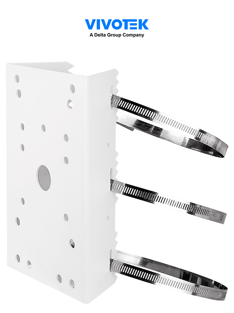 VIVOTEK AM-314 -Soporte para montaje en poste de cámaras y gabinetes para exterior, fabricado en acero y de color blanco