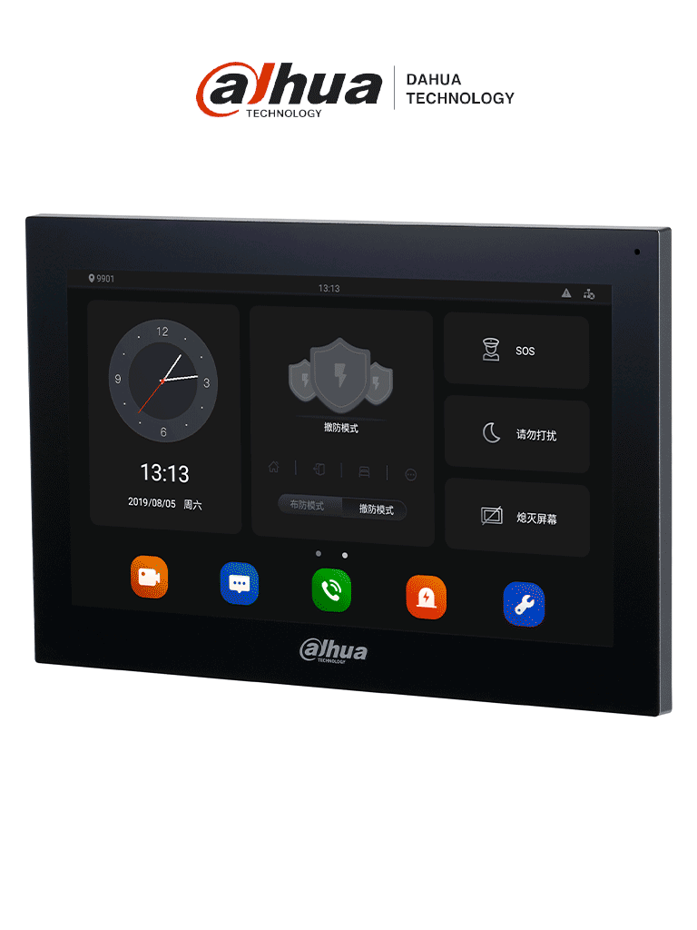 DAHUA VTH5341G-W - Monitor de 10" para videoportero con sistema Android, pantalla táctil, WiFi y RJ45, ranura para MicroSD y PoE estándar