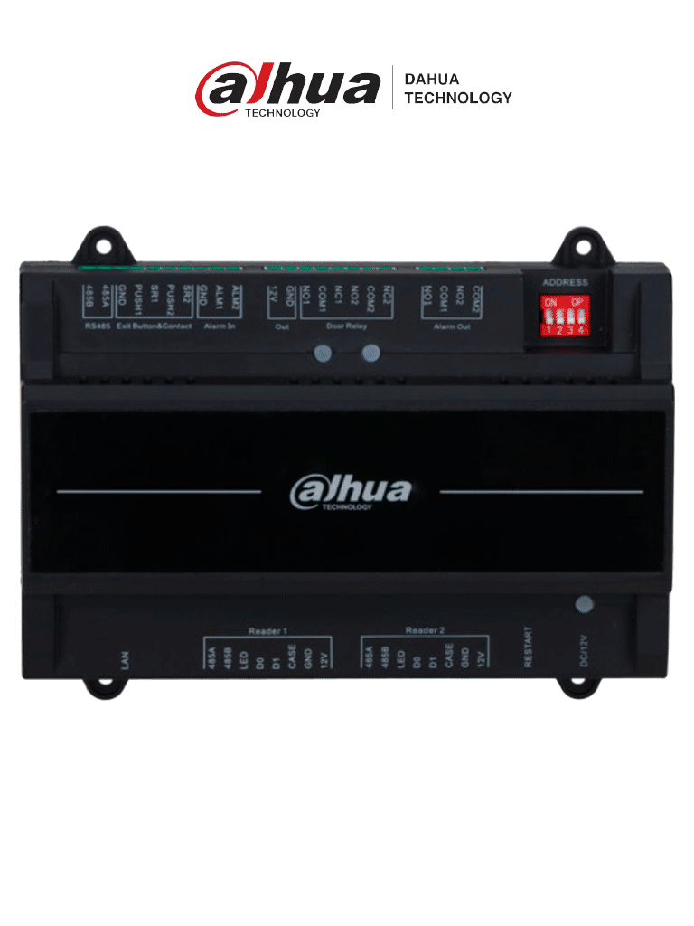 DAHUA DHI-ASC2202B(T) - Panel de Control de Acceso para 2 Puertas 2 Lectoras/ Compatible con Torniquetes Dahua/ TCP/IP/ Comunicación RS-485 y Wiegand/ 100,000 Usuarios y 500,000 Registros/ Soporta Interlock, Anti-passback, Desbloqueo Remoto/