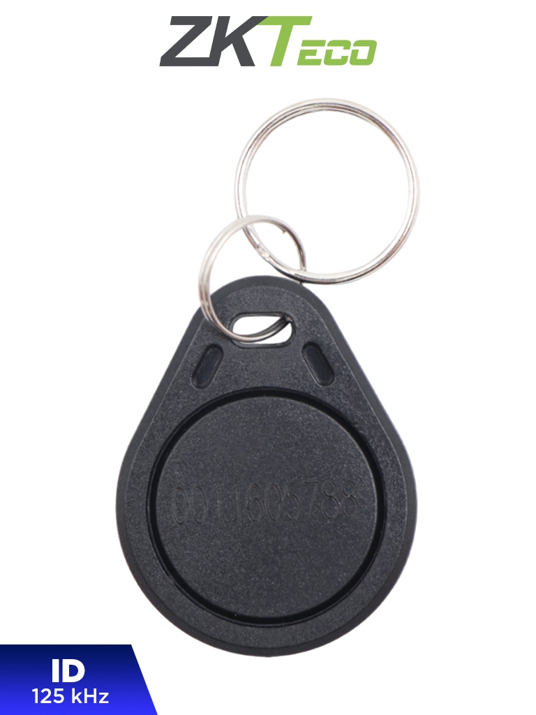 ZKTECO TAG03ID - Bolsa con 100 Llaveros ID con Frecuencia de 125 kHz, con Folio Grabado, Color Negro