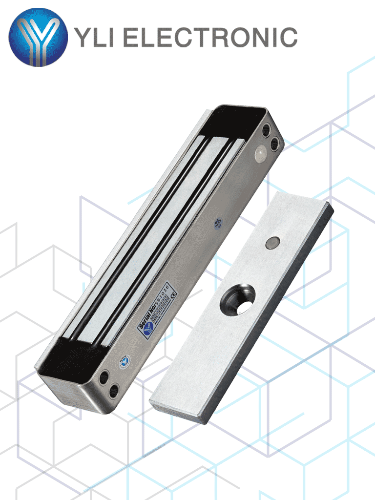 YLI YM280WLED - Cerradura Magnética para exterior IP68 con LED / Fuerza de Sujeción 280Kg /600Lb / Voltaje Dual 12v/24 VDC