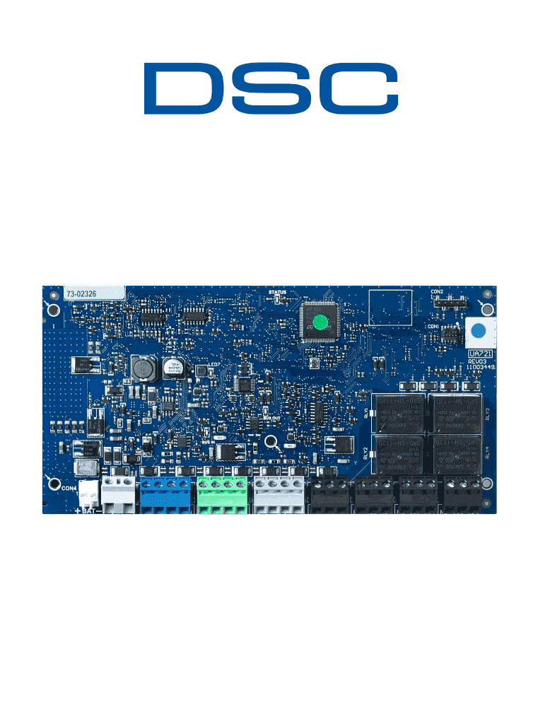 DSC HSM3204CXPCB - Módulo Fuente Supervisada 2A con 4 salidas programables PGM  de alta corriente y Extensor de Bus  compatible con Power Series PRO