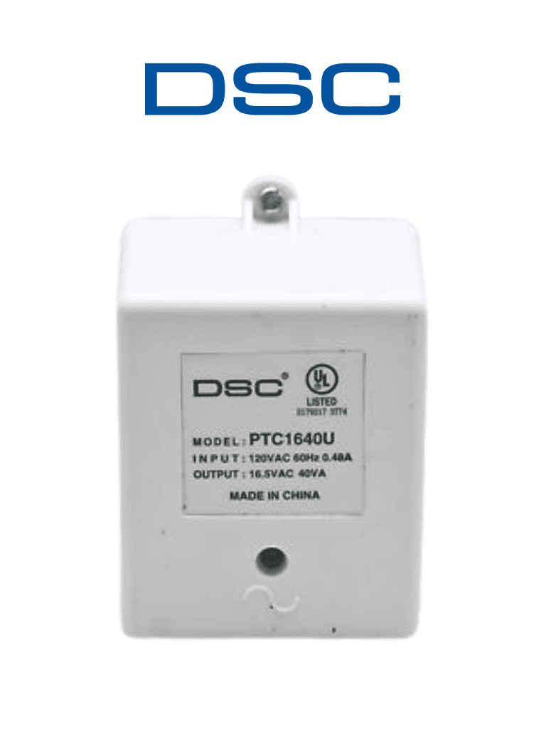 DSC PTC1640U - Transformador 16VCA / 40VA   Fusible Interno para paneles y módulos de NEO, Power Series y Maxsys
