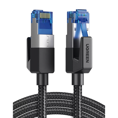 Cable Ethernet Cat8 CLASSâ… F/FTP Redondo con Malla de Nylon 1 Metro