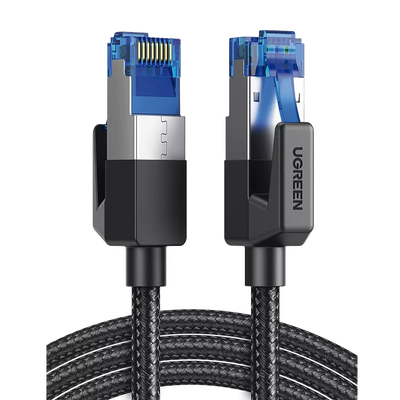 Cable Ethernet Cat8 CLASSâ… F/FTP Redondo con Malla de Nylon 5 Metros