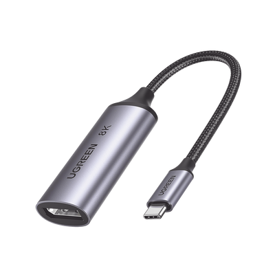 Cable Adaptador USB-C a DP 1.4 |  8K@60Hz | 4K@240Hz | Compatible con Thunderbolt 3 & 4 | HDR | eARC | DTS |  Dolby | 3D | ALLM | VRR | Admite Multi-Stream (MST) | Longitud del cable 10cm | Caja de Aluminio.
