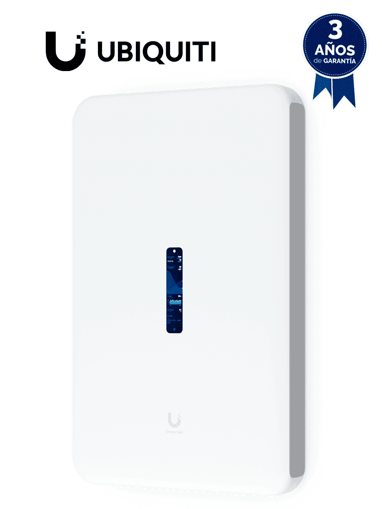 UBIQUITI UDW - Dream Wall , Ruteador todo en uno , administre todas las aplicaciones de UniFi , Switch 17 puertos GbE POE , WiFi 6 MU-MIMO 4x4 , 128 GB SSD interno expandible , Balanceo de cargas o failover/ 2 WAN (2.5 GbE y 10G SFP+).