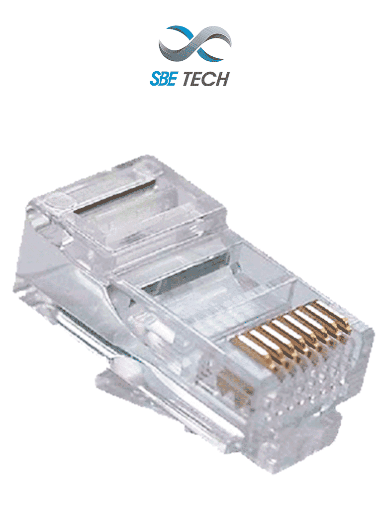 SBE TECH 24018P8C - Plug RJ45 8 posiciones 50 micras de Oro CAT5e (50 pza)