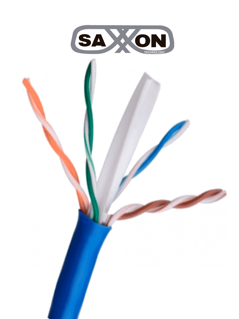 SAXXON OUTP6CCA305AZ3 - Cable UTP CCA / Categoria 6 / Color azul obscuro / Interior / 305  Mts / Redes / Video / 4 Pares