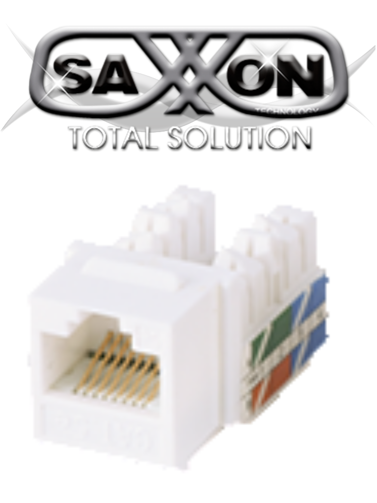 SAXXON M2656W - Modulo jack keystone RJ45 / 8 Hilos / CAT 6 / Compatible con calibres  AWG 22-26 / Color blanco