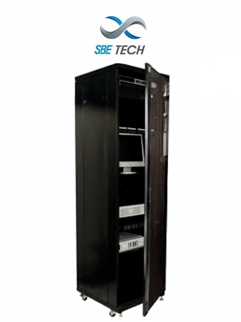 SBE TECH SBE-GNL42URP600PC - Gabinete de Piso de 42 UR con puerta de cristal y una profundidad de 60.0 cm.