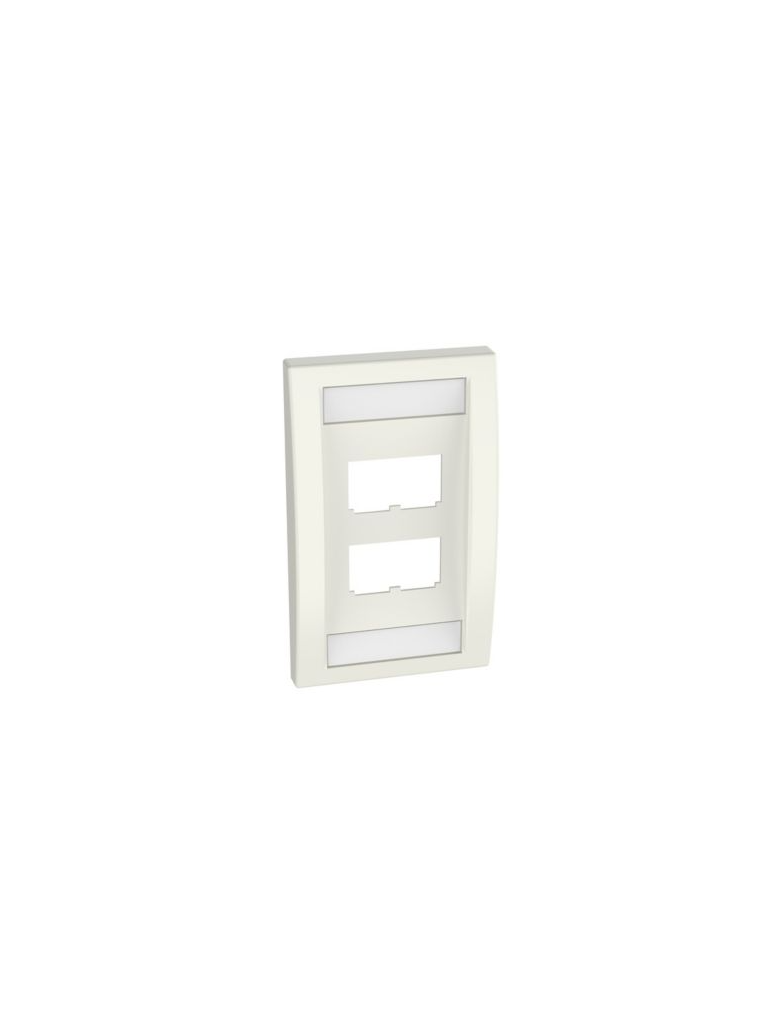 PANDUIT CFPE4IWY - Placa de pared Vertical / 4 Puertos /Mini-com / Blanco hueso / Con espacio para etiquetas