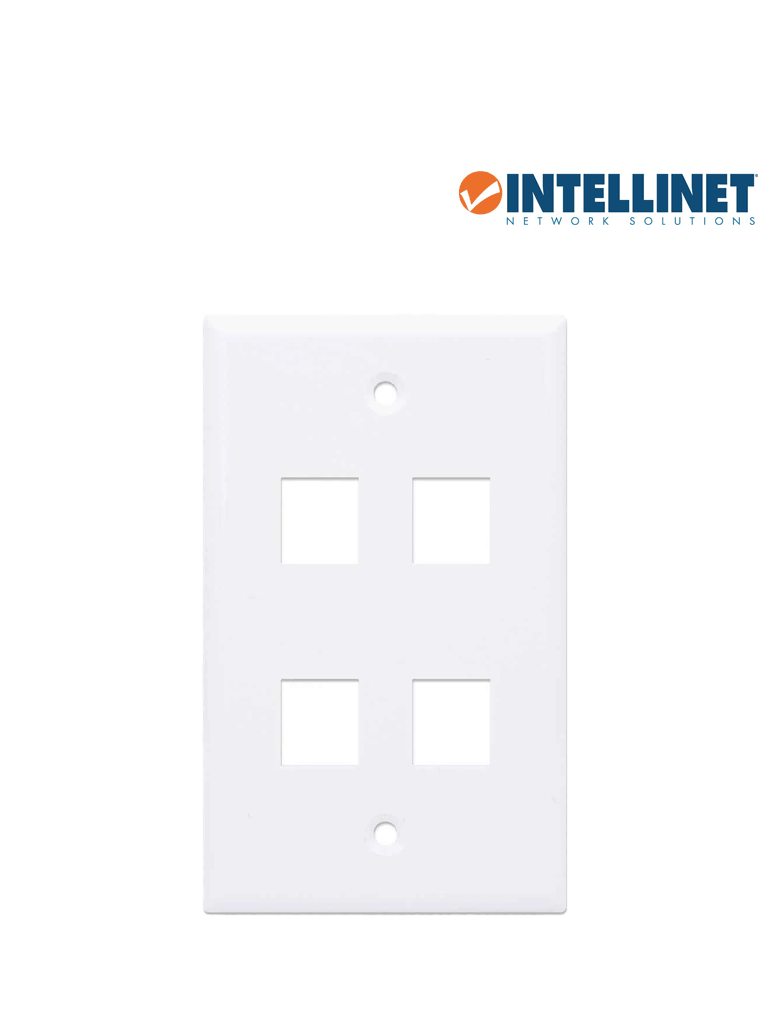 INTELLINET 163316 Tapa para caja Montaje al ras, 4 salidas, blanco