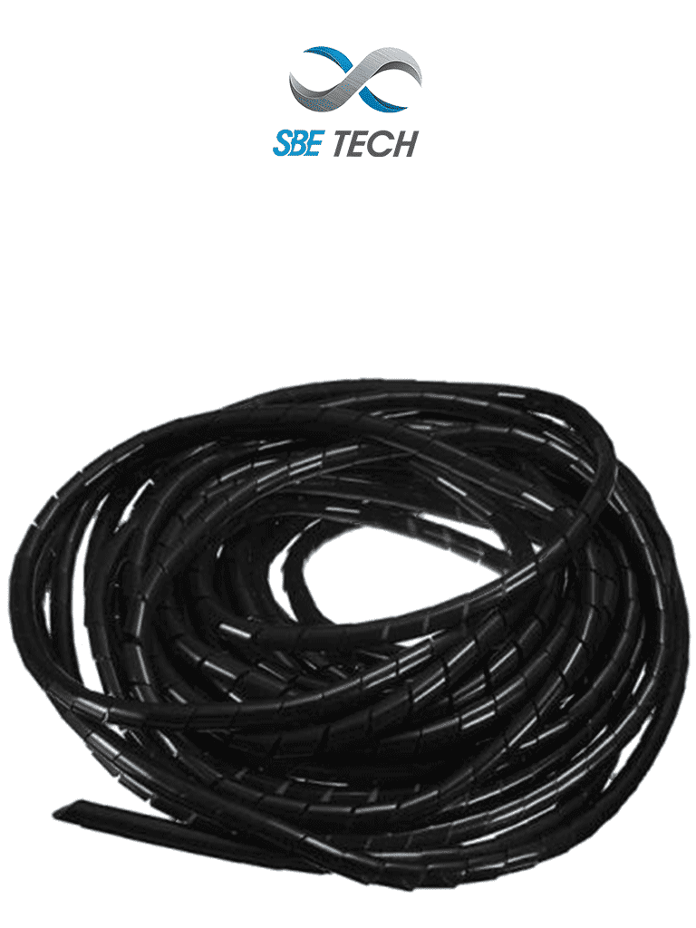 SBE TECH CNESPN12 - Organizador de cable, espiral negro, 1/2 pulgada, rollo de 10 metros