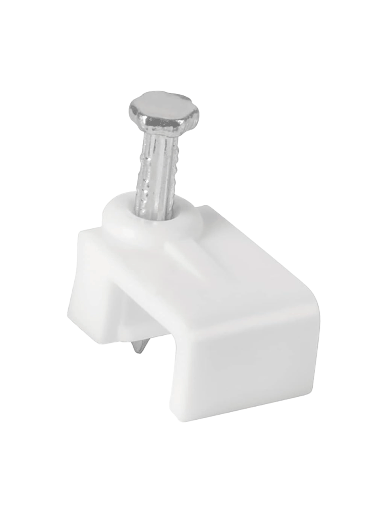 TCE LMG-NCC-5mm-WQ50 - Grapa cuadrada de pared , Medida interna 5 mm , Altura 6 mm , Bolsa de 50 piezas , Color blanco