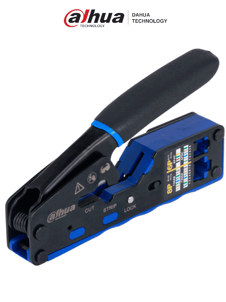 DAHUA DH-PFM914 - Herramienta de Terminado y Corte de Plugs RJ45 y RJ11 Pass Trough/ Multifunciones Cortador y Pelador de Cable Fabricada en Acero A3, Mango Ergonomico PP y TPR/