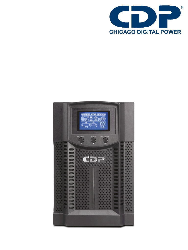 CDP UPO11-1 - UPS / 1000VA / 900W / torre / 4 Terminales de salida / Pantalla LCD / Baterias 12V a 9AH X 2 / Voltaje de entrada 120VCA