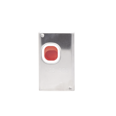 Botón de pánico con restablecimiento manual con cubierta metálica NA/NC
