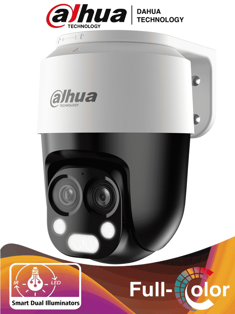 DAHUA HAC-PT1200B-IL-A-E2Z - Cámara PT Dual de 2 Megapíxeles/ HDCVI X PLUS/ 6x Zoom Hibrido 2 Lentes/ Lentes de 2.8mm y 6mm/ Angulo de 109 y 47.2 mm/ Iluminador Dual Inteligente 50 Mts/ Micrófono Integrado/ Super Adapt/ IP66/