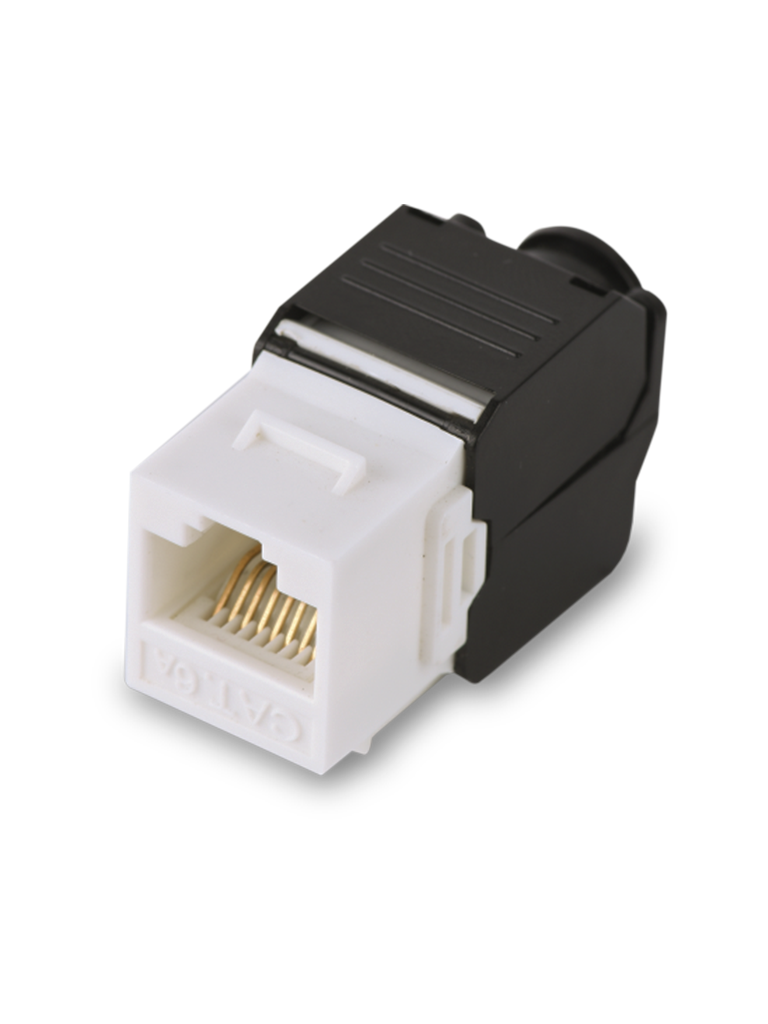 SAXXON M242C5 - Modulo jack keystone RJ45 / Armado sin herramienta / 8 Hilos / CAT 5E / Compatible con calibres  AWG 22-26 / Color blanco