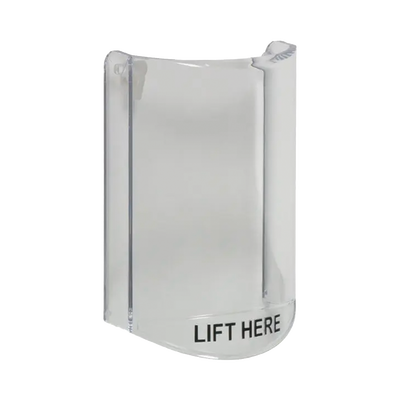 Cubierta Protectora De Policarbonato, Súper Resistente, Sin Sonido, Texto En Ingles, Para Botones Multiusos Serie Stopper® Station De STI