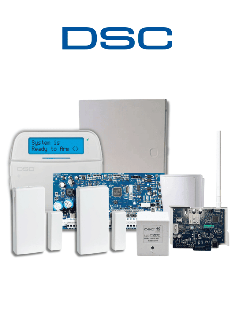 DSC NEO-RF-LCD-IPLTE-SB Paquete NEO 32 Zonas /Comunicador Dual TL280LE/Panel HS2032/Teclado RF LCD HS2LCDRF9N/2 Contactos PG9303/1 PIR Inalámbrico PGP9914/Transformador/Gabinete GMX003. Sin Batería