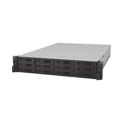 Servidor NAS para Rack (2 U) de 12 Bahías (Expandible a 36 Bahías) / Hasta 648 TB / 8 GB RAM / Servicio Nube Gratis (P2P) / Administración Remota y Respaldo Programado
