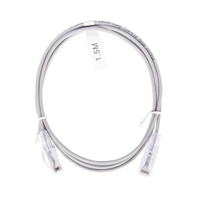 Cable de Parcheo Slim UTP Cat6 - 1.5 m Gris Diámetro Reducido (28 AWG)