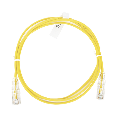 Cable de Parcheo Slim UTP Cat6 - 1 metro, Amarillo, Diámetro Reducido (28 AWG)