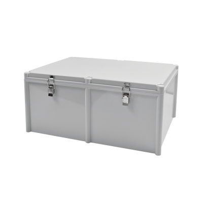 Gabinete Plástico para Exterior (IP65) de 560 X 380 x 265 mm Cierre por broche.