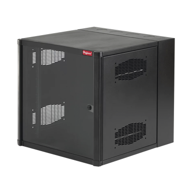 Gabinete AccessPlus de Montaje en Pared de 19in, Rieles Numerados y Roscados Puerta con Ventana de Seguridad, 600 mm de Ancho, 762 mm de Profundidad, 19 UR, Color Negro