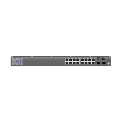 Switch Gigabit PoE+ Administrable / 16 puertos 10/100/1000 Mbps + 2 Puertos SFP Uplink / Presupuesto PoE hasta 120W / Administración Gratuita en la Nube