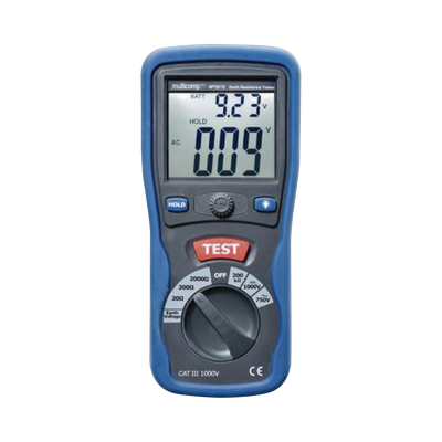 KIT de Medidor de Resistencia a Tierra Digital ( Terrómetro ), a 3 hilos  CAT III / 1000 V.