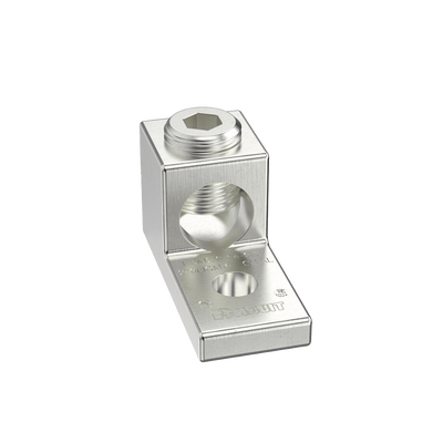 Terminal tipo Lengüeta Recta de Aluminio con Agujero 1/4", y Barril para Cable - 2/0 AWG