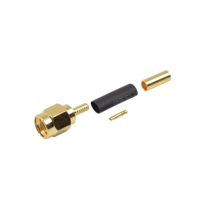 Conector SMA Macho Inverso de Anillo Plegable para Instalar en Cables RG-174/U y RG-316/U.