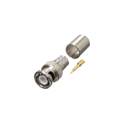 Conector BNC Macho de Anillo Plegable para RG-8/U, LMR-400, 9913, CNT-400, Níquel/ Oro/ Teflón.