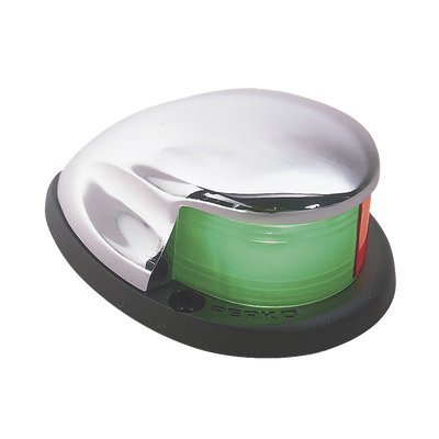 Luz Bi-Color de Montaje Horizontal con Carcasa Cromada para Embarcaciones a Motor Menores de 20 Metros